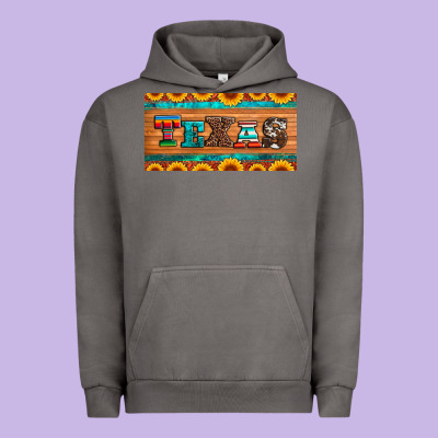 Texas Sunflowers License Plate Urban Hoodie Designed By Artiststas