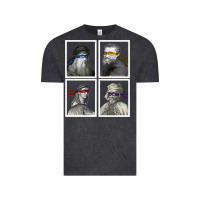 Vintage Black Ninja Artists Leonardo Donatello Raphael Michelangelo Parody Renaissan Vintage Tee - trangStudio