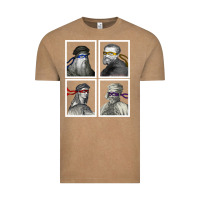 Vintage Coffee Ninja Artists Leonardo Donatello Raphael Michelangelo Parody Renaissan Vintage Tee - trangStudio