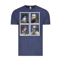 Vintage Denim Ninja Artists Leonardo Donatello Raphael Michelangelo Parody Renaissan Vintage Tee - trangStudio