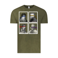 Vintage Olive Ninja Artists Leonardo Donatello Raphael Michelangelo Parody Renaissan Vintage Tee - trangStudio