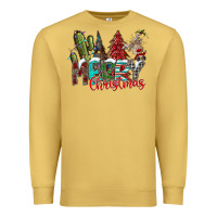 Antique Gold Merry Christmas Premium Sweatshirt - CowhideDigitalArt
