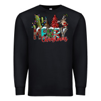 Black Merry Christmas Premium Sweatshirt - CowhideDigitalArt