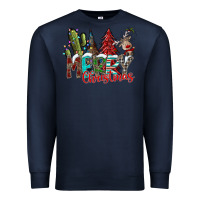 Navy Merry Christmas Premium Sweatshirt - CowhideDigitalArt