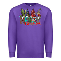 Purple Merry Christmas Premium Sweatshirt - CowhideDigitalArt