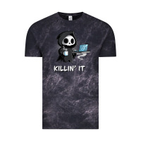 Cloud Black killin' it shirt funny grim reaper halloween sarcasm Vintage Tee - trangStudio