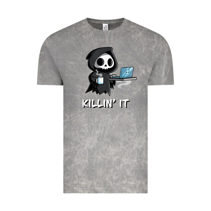 Killin' It Shirt Funny Grim Reaper Halloween Sarcasm Vintage Tee by trangStudio | Teevron