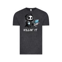 Vintage Black killin' it shirt funny grim reaper halloween sarcasm Vintage Tee - trangStudio