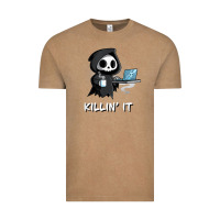 Vintage Coffee killin' it shirt funny grim reaper halloween sarcasm Vintage Tee - trangStudio