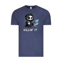 Vintage Denim killin' it shirt funny grim reaper halloween sarcasm Vintage Tee - trangStudio
