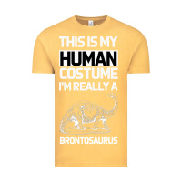 Vintage Mustard This Is My Human Costume Im Really A Brachiosaurus Vintage Tee - Bettercallsaul