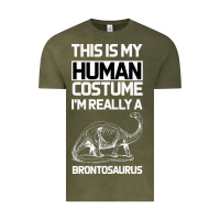 Vintage Olive This Is My Human Costume Im Really A Brachiosaurus Vintage Tee - Bettercallsaul