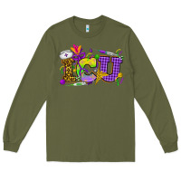 Army Green Mardi Gras ICU Nurse Long Sleeve Tee - HowdyJamesFarm