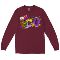 Burgundy Mardi Gras ICU Nurse Long Sleeve Tee - HowdyJamesFarm