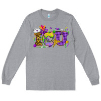 Heather Grey Mardi Gras ICU Nurse Long Sleeve Tee - HowdyJamesFarm