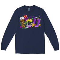 Navy Mardi Gras ICU Nurse Long Sleeve Tee - HowdyJamesFarm