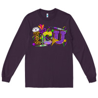 Plum Mardi Gras ICU Nurse Long Sleeve Tee - HowdyJamesFarm