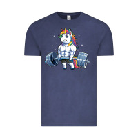 Vintage Denim Unicorn Weightlifting T Fitness Gym Deadlift Rainbow Gifts Party Men W Vintage Tee - trangStudio