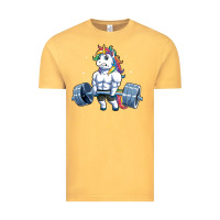 Vintage Mustard Unicorn Weightlifting T Fitness Gym Deadlift Rainbow Gifts Party Men W Vintage Tee - trangStudio