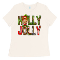 Bone Holly Jolly elf gnome Ladies Tee - NancyCooperArtShop