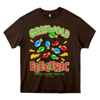 Chocolate Brown griswold electric christmas vacation Heavy Core Tee - MaliasSmallBusiness