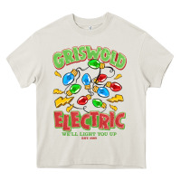Cream griswold electric christmas vacation Heavy Core Tee - MaliasSmallBusiness