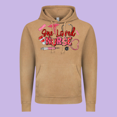 One Loved Nurse Vintage Hoodie Designed By Texasbilliewilder