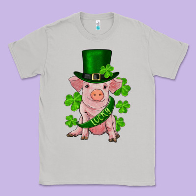 St. Patrick's Day Lucky Baby Pig Classic Tee Designed By Ranaportraitstore