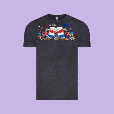 Red White And Boozy Libbey Glass Vintage Tee Designed By Ranaportraitstore