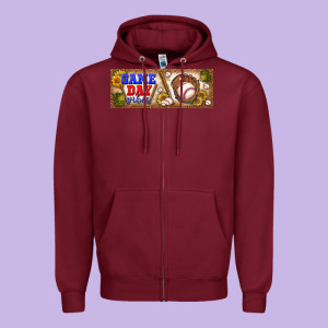 Game Day Vibes Zipper Hoodie Designed By Bundleandbundleshop