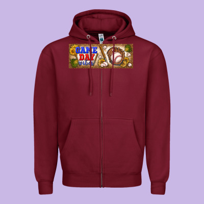 Game Day Vibes Zipper Hoodie Designed By Bundleandbundleshop