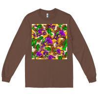 Chestnut Mardi Gras jester had and crawfish with leopard pa Long Sleeve Tee - HowdyJamesFarm