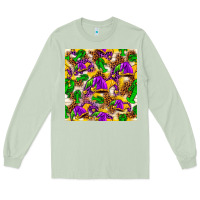 Matcha Mardi Gras jester had and crawfish with leopard pa Long Sleeve Tee - HowdyJamesFarm