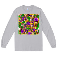 Moon Dust Mardi Gras jester had and crawfish with leopard pa Long Sleeve Tee - HowdyJamesFarm
