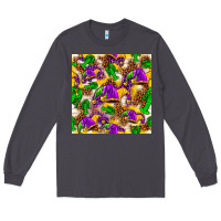 Smoke Mardi Gras jester had and crawfish with leopard pa Long Sleeve Tee - HowdyJamesFarm
