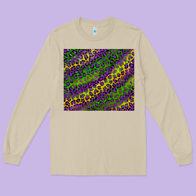 Mardi Gras Leopard Long Sleeve Tee Designed By Ranaportraitstore