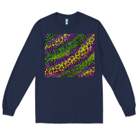 Navy mardi gras leopard Long Sleeve Tee - RanaPortraitStore