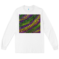 White mardi gras leopard Long Sleeve Tee - RanaPortraitStore