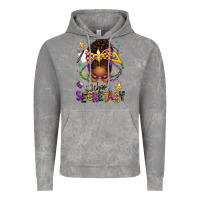 Cloud Rock mardi gras school secretary afro messy bun Vintage Hoodie - texasbilliewilder