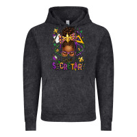 Vintage Black mardi gras school secretary afro messy bun Vintage Hoodie - texasbilliewilder