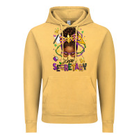 Vintage Mustard mardi gras school secretary afro messy bun Vintage Hoodie - texasbilliewilder