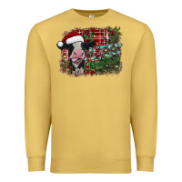 Antique Gold merry christmas cow Premium Sweatshirt - CowhideDigitalArt
