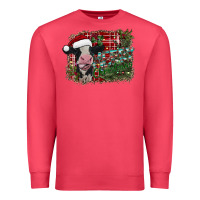 Cardinal merry christmas cow Premium Sweatshirt - CowhideDigitalArt