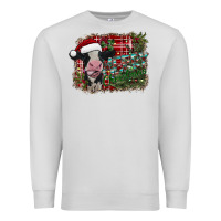 Dove Grey merry christmas cow Premium Sweatshirt - CowhideDigitalArt