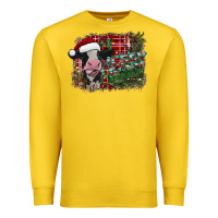 Lemon merry christmas cow Premium Sweatshirt - CowhideDigitalArt