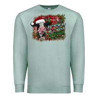 Seafoam merry christmas cow Premium Sweatshirt - CowhideDigitalArt