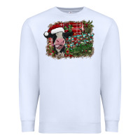 White merry christmas cow Premium Sweatshirt - CowhideDigitalArt