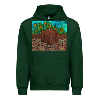 Forest Green custom cactus and sunflowers leopard turquoise Urban Hoodie - Artiststas