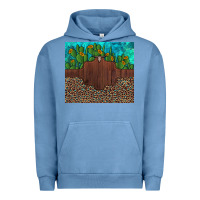 Pigment Pebble Blue custom cactus and sunflowers leopard turquoise Urban Hoodie - Artiststas