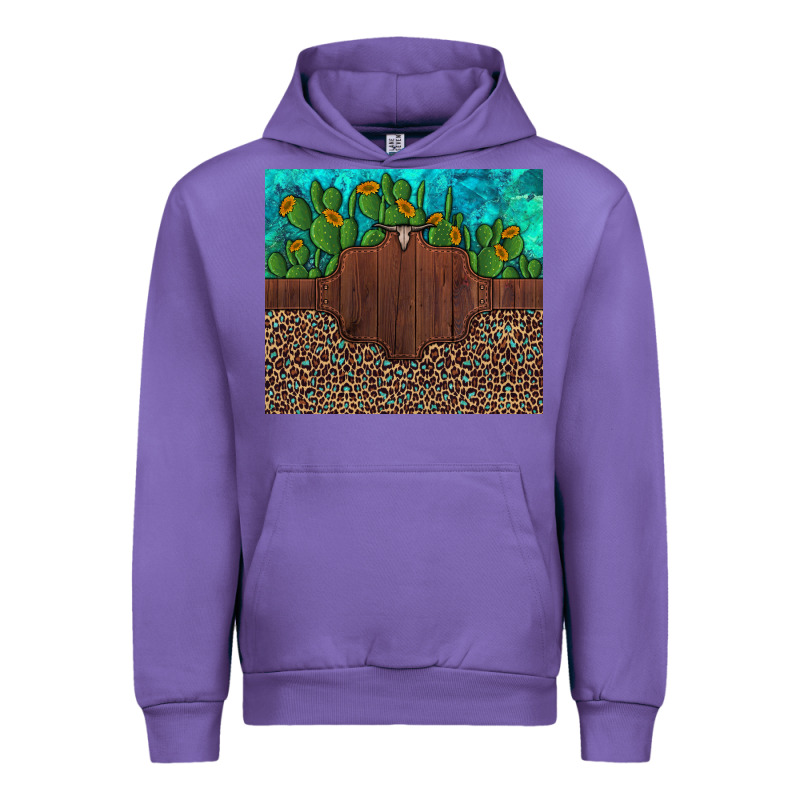 Custom Cactus And Sunflowers Leopard Turquoise Urban Hoodie by Artiststas | Teevron